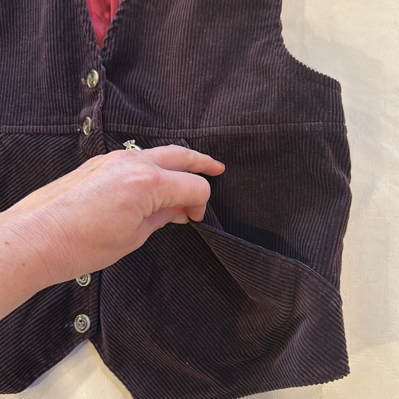Wild Bill Vintage Corduroy Vest maroon large EUC - Picture 2 of 4